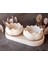 Luxury 3 Lü Set Lotus Mumluk ve Oval Sunum Tabagı Dekoratif Obje Süs Eşyası Biblo Hediyelik 1 Adet 1