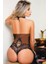 Modern Elegant Dikkat Çekici Çoraplı Papyonlu Jartiyer Gecelik Kombin Set 5