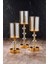 Luxury Kristal Taşlı Ayaklı Gold Şamdan 3'lü Set 1 Adet 2