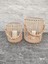 Luxury El Yapımı Bambu Fener Mumluk 2 Li Set (25CM-19CM) 1 Adet 2