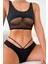 Kadın Siyah Çapraz Ip Detaylı Şık Bikini Takımı 1