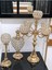 Luxury Gold Kristal Taşlı 5 Li Şamdan Takımı ( Şamdan+Vazo+Tekli Şamdan) 1 Adet 5