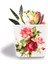 Luxury Dekoratif Buzlu Cam Mumluk Vintage Güllü Desen 8x8 cm (4 Adet) 1 Adet 2