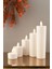 Luxury 5'li Pilli LED Silindir Mum 5 Boy, Baton Mum Beyaz Renk 1 Adet 3