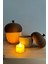 Luxury Dekoratif Işıklı Meşe Palamudu Biblo Seti, 2li Kutu Dekorasyon Objesi, Tealight LED Mumlu 15CM-10CM 1 Adet 2