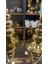 Luxury Flora 2'li Şamdan Gold Kaplama Dekoratif Metal Mumluk 1 Adet 2