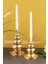 Luxury Flora 2'li Şamdan Gold Kaplama Dekoratif Metal Mumluk 1 Adet 3