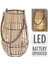 Luxury Çok Renkli Fener Lantern Bamboo H28CM Smd LED 1 Adet 2