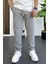 Erkek Beli Lastikli Jogger Pantolon Gri EDW354 1