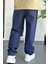Erkek Beli Lastikli Baggy Rahat Pantolon Lacivert EDW359 4