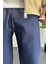 Erkek Beli Lastikli Baggy Rahat Pantolon Lacivert EDW359 5