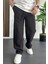 Erkek Beli Lastikli Baggy Kalıp Pantolon Siyah EDW356 2