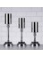 Luxury Elips Taşlı Gümüş 3lü Şamdan Set 23-28-33CM. 1 Adet 3