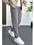 Erkek Beli Lastikli Gofre Kumaş Jogger Pantolon Füme EDW358 2