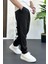 Erkek Beli Lastikli Jogger Pantolon Siyah EDW354 3