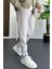 Erkek Beli Lastikli Gofre Kumaş Jogger Pantolon Gri EDW358 3