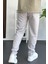 Erkek Beli Lastikli Gofre Kumaş Jogger Pantolon Gri EDW358 4