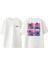 Stitch Pink Tasarım Sırt Baskılı Pamuk Beyaz Oversize T-Shirt 1