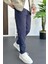 Erkek Beli Lastikli Gofre Kumaş Jogger Pantolon Lacivert EDW358 2
