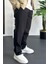 Erkek Beli Lastikli Baggy Rahat Pantolon Siyah EDW359 3