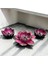 Luxury Dekoratif Polyester Üçlü Lotus Mumluk Pembe Gold Eskitme 1 Adet 1