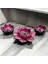 Luxury Dekoratif Polyester Üçlü Lotus Mumluk Pembe Gold Eskitme 1 Adet 2