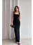 Askılı Drape Detay Maxi Boy Abiye Elbise 4