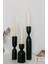 Luxury Siyah Ahşap 3'lü Şamdan Seti – 11CM, 14CM, 18CM Modern Dekoratif Mumluk 1 Adet 1