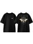 Bad Omens Sari Kelebek Tasarım Sırt Baskılı Pamuk Siyah Oversize T-Shirt 1