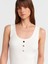 10744 Fitilli Düğme Detaylı Triko Bluz-Ekru 3