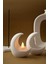 Dekoratif Taş Tozu Ay Şeklinde Tealight Mumluk Ev Ofis Banyo Dekorasyonu 4