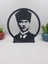 Luxury Atatürk Yuvarlak Çerçeveli Masaüstü Metal Büst -Ev / Ofis Dekoru- Hediye Biblo -18 x 18 cm 1 Adet 1