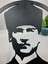 Luxury Atatürk Yuvarlak Çerçeveli Masaüstü Metal Büst -Ev / Ofis Dekoru- Hediye Biblo -18 x 18 cm 1 Adet 2