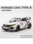 1/32 Honda Civic Type-R Süper Modifiye Spor Araba Alaşım Metal Pres Döküm Model Araba Kapalı Yüksek Simülasyon Süs Ses ve Işık Hediye (Yurt Dışından) 1