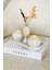 Luxury Dekoratif Tealight Lotus Çiçeği Beton Mumluk Sunum Tepsisi Mini Vazo Özel Tasarım 4'lü Aksesuar Seti 1 Adet 1
