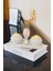 Luxury Dekoratif Tealight Lotus Çiçeği Beton Mumluk Sunum Tepsisi Mini Vazo Özel Tasarım 4'lü Aksesuar Seti 1 Adet 3