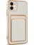 Apple iPhone 12 Kılıf Klcr Bark Kartlıklı Kapak-Beyaz 2
