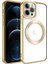 iPhone 12 Pro Max Kılıf Magsafe Wireless Şarj Özellikli Klcr Setro Silikon-Gold 1
