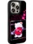 Apple iPhone 15 Pro Max Kılıf Parlayan Kabartmalı Ikonik Figürlü Klcr Amas Silikon Kapak-Pembe 5