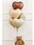 2 Yaş Retro Doğum Günü Balon Seti 5 Adet Kalp Balon 3