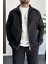 Erkek Oversize Trenç Ceket Mevsimlik Siyah EDW360 2
