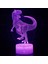 Dinozor 3D Dokunmatik Masa Masa Lambası Üç Desen 7 Renk Akrilik Düz ve Abs Çatlak Tabanlı ve USB Kablolu Optik Illüzyon Işıkları (Yurt Dışından) 4