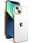 Apple iPhone 13 Kılıf Kamera Korumalı Renkli Çerçeveli Klcr Garaj Kapak-Gold 1