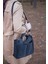 Moderna Saten Kumaş Uzun Askılı Fermuarlı Bölmeli Kadın Çantası Omuz Çantası 38X30X11 Tote Bag Siyah 3