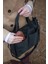 Moderna Saten Kumaş Uzun Askılı Fermuarlı Bölmeli Kadın Çantası Omuz Çantası 38X30X11 Tote Bag Siyah 5