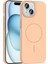 iPhone 15 Kılıf Magsafe Şarj Özellikli Klcr Ruby Silikon Kapak - Desert Titanyum 1