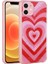 iPhone 12 Kılıf Simli Desenli Kamera Korumalı Parlak Klcr Popy Kapak-Kalp 1