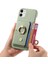 IPhone 12 Mini Kart Yuvaları Premium Dokulu Deri Halka Standı (Yurt Dışından) 5