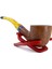 Bent Billiard Briar (Gül Kökü) 9 mm Filtreli El Yapımı Pipo - 2435 4