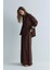 Koyu Kahve Serin Oversize Keten Gömlek 4